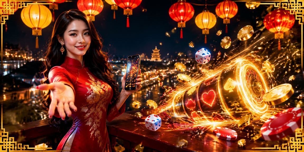 Khung cảnh chợ đêm Huế với người dùng theo dõi thể thao trực tuyến trên điện thoại